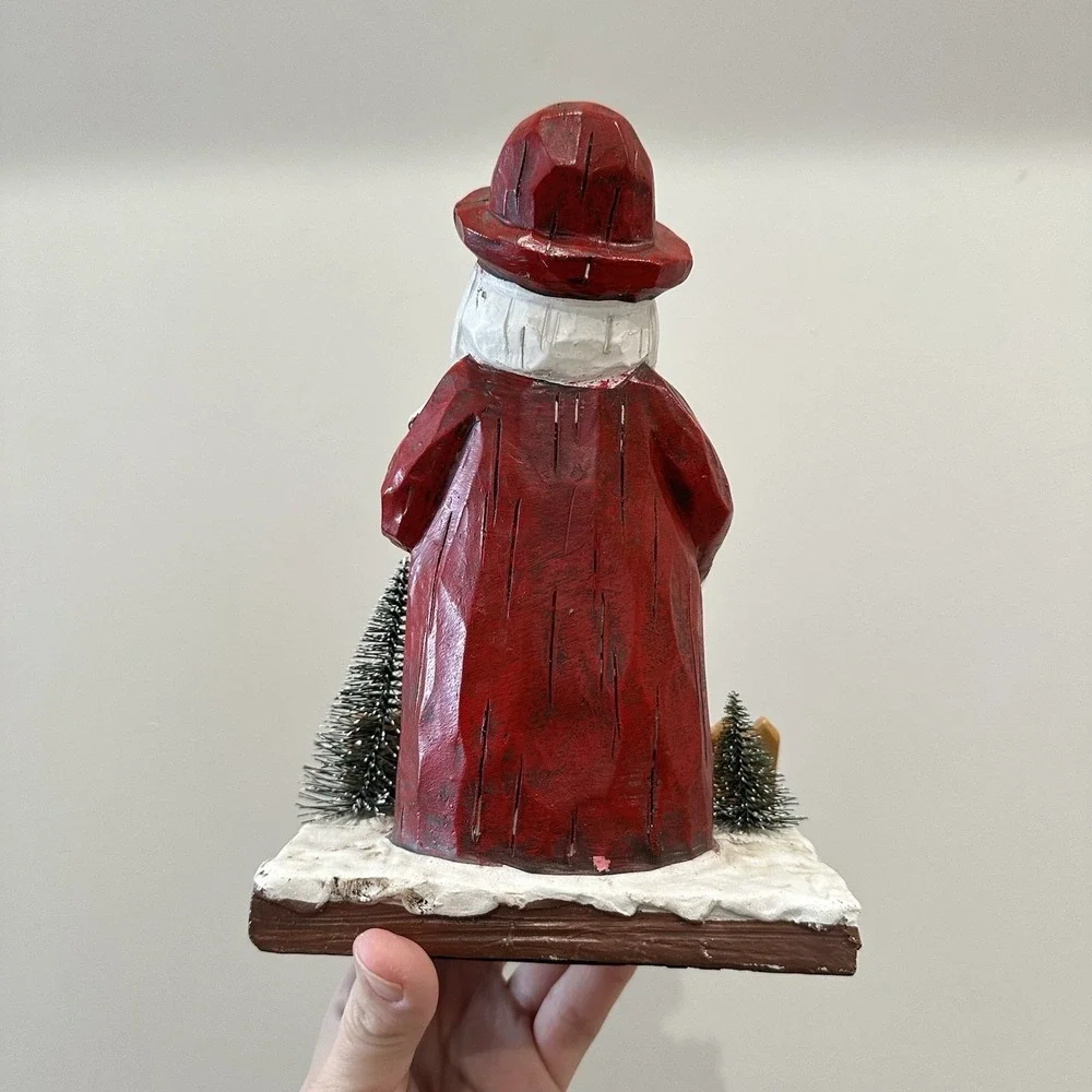 VTG Light‎ Up Resin Santa House Decor Christmas 8.5